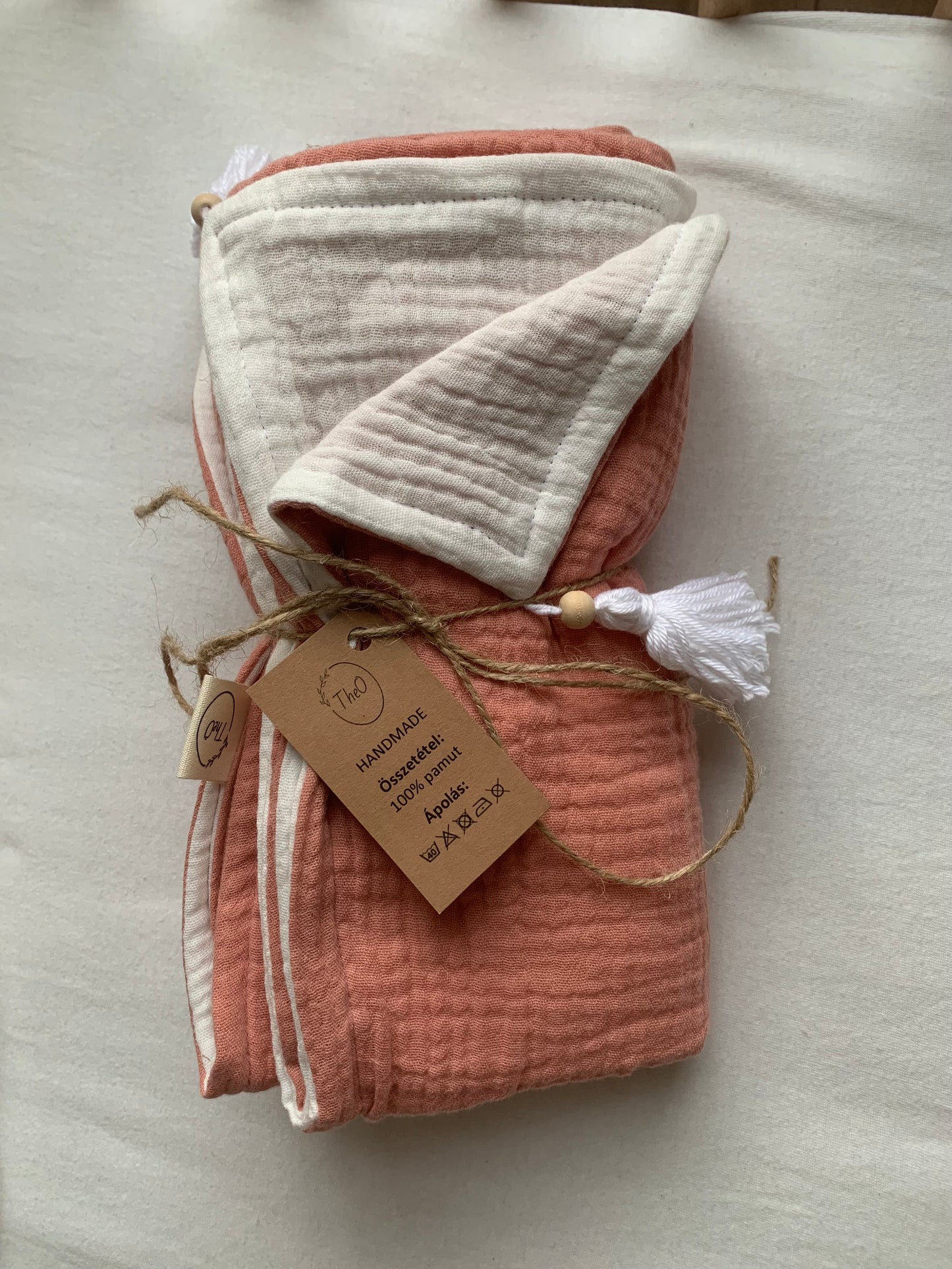 Nyári duplagéz babatakaró- púderrózsaszín